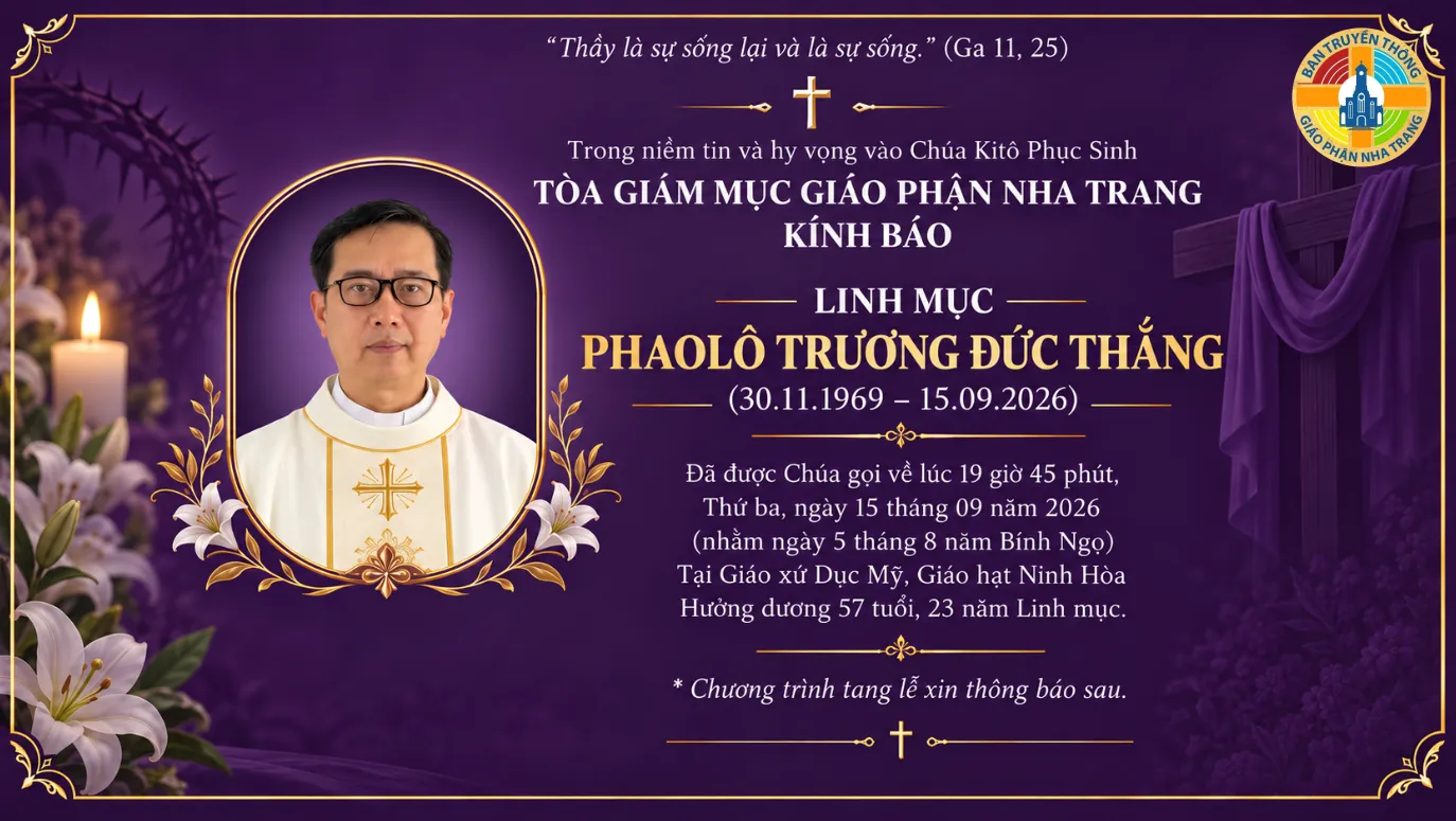 AI TÍN: LINH MỤC PHAOLÔ TRƯƠNG ĐỨC THẮNG - Quản xứ Gx Dục Mỹ