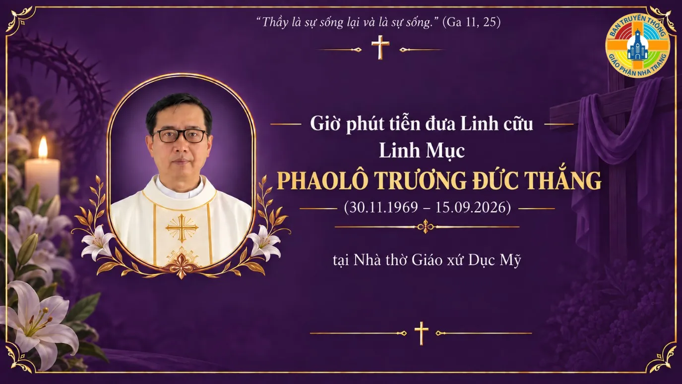 Giờ phút tiễn đưa Linh cữu Linh Mục Phaolô TRƯƠNG ĐỨC THẮNG tại Nhà thờ Gx Dục Mỹ đến Tòa Giám Mục GP Nha Trang