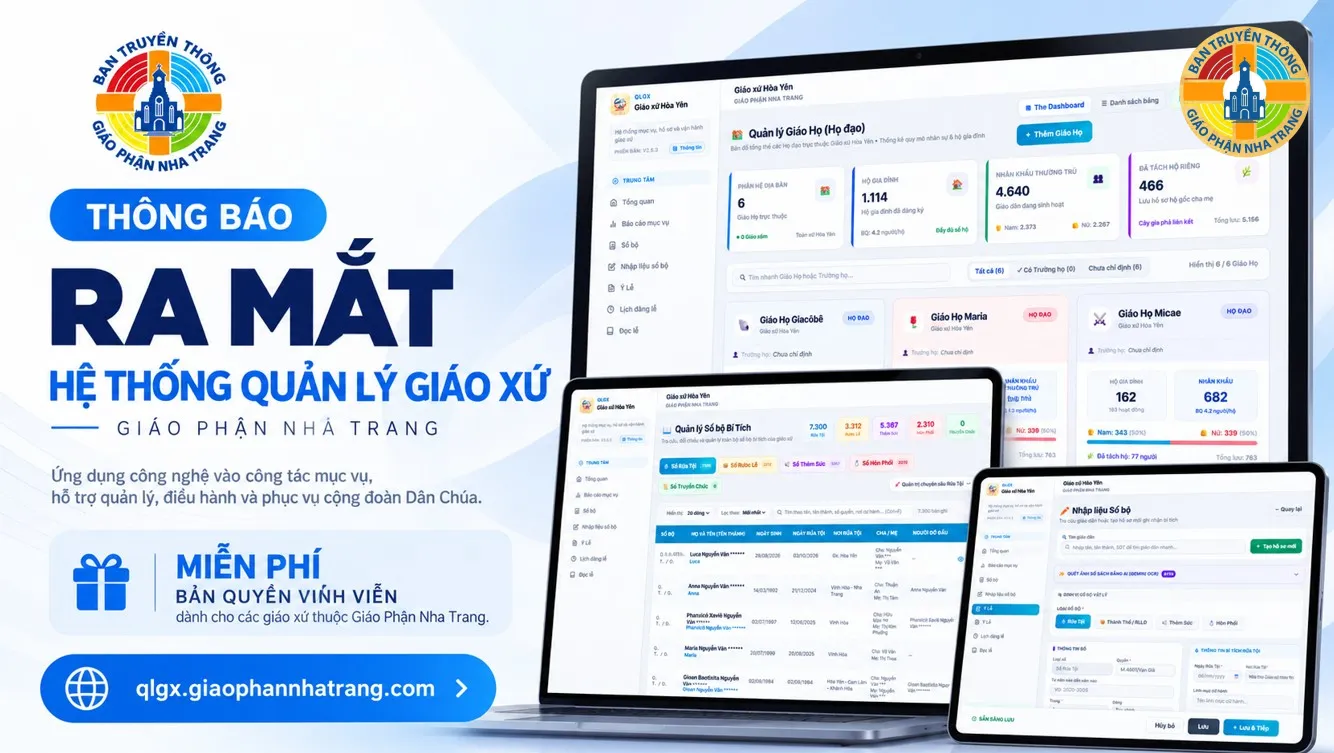 THÔNG BÁO RA MẮT HỆ THỐNG QUẢN LÝ GIÁO XỨ – GIÁO PHẬN NHA TRANG